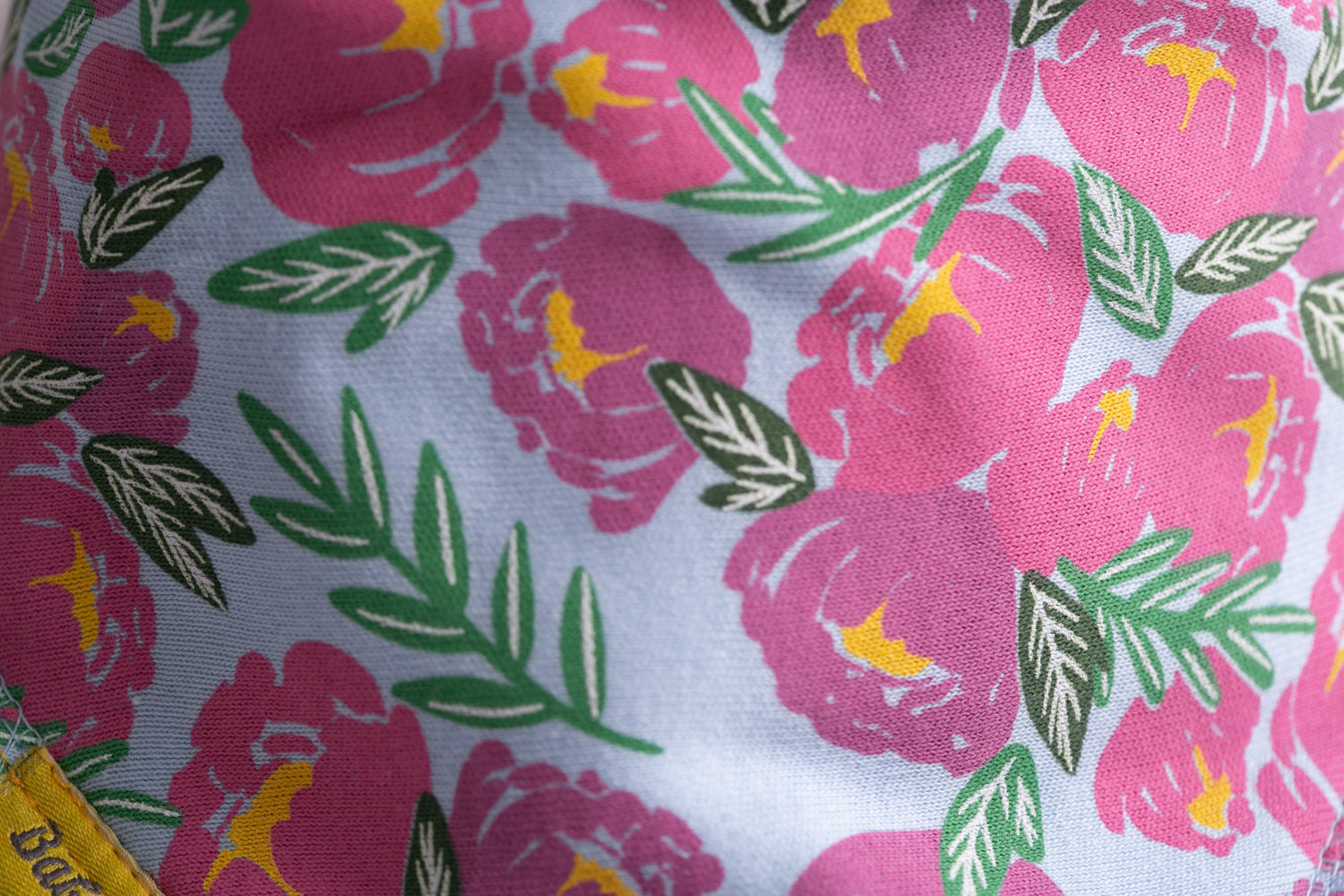 Blue peonies organic cotton DribbleBoo bandana bib