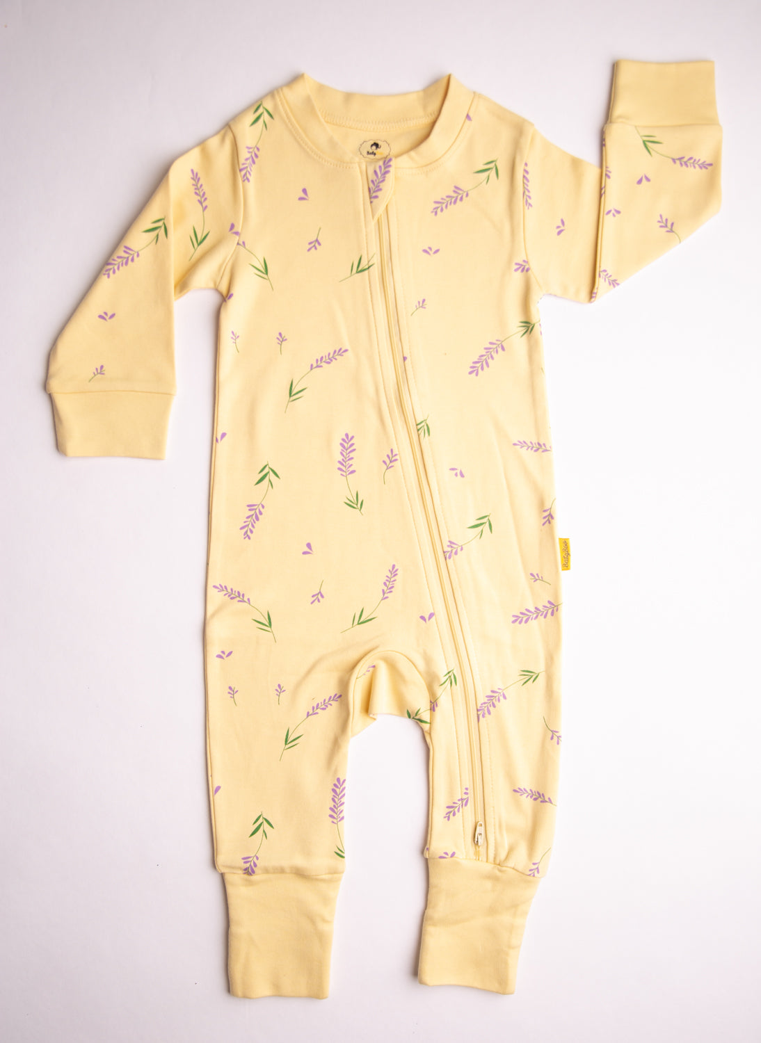 Lemon lavender organic cotton ZippyBoo suit