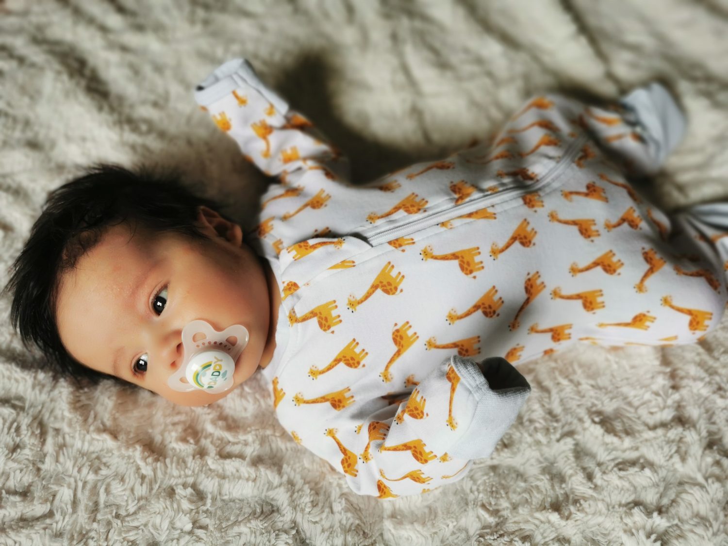 Giraffes organic cotton ZippyBoo suit