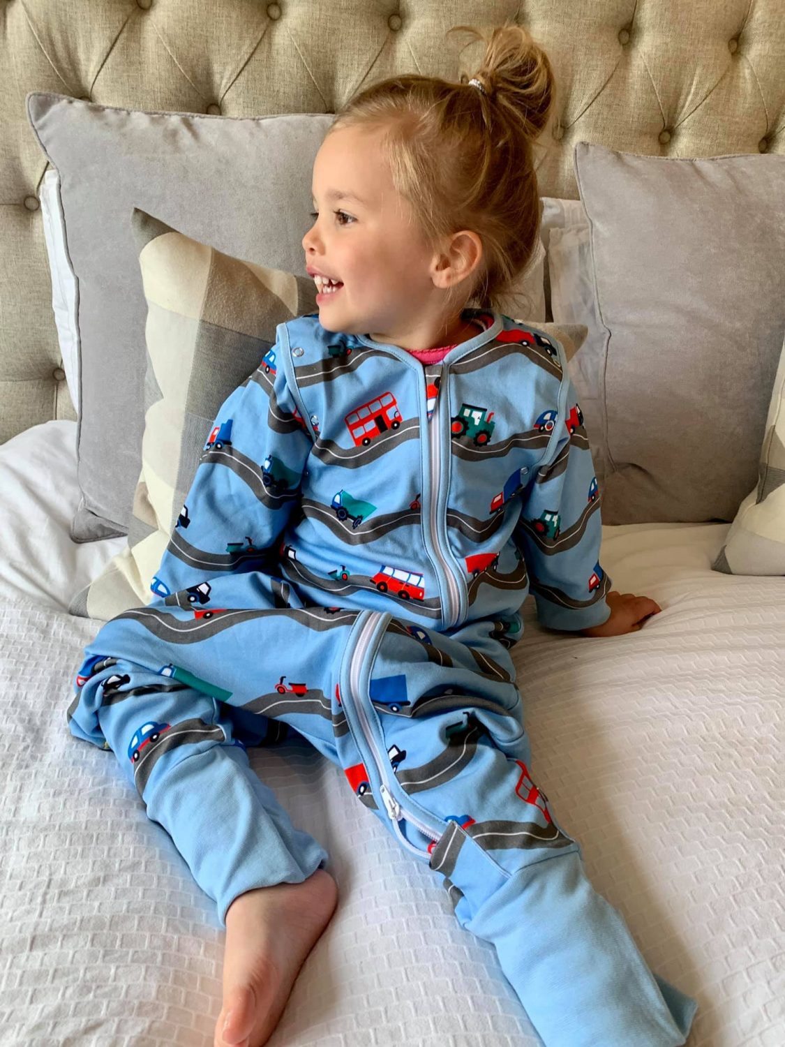 On the road organic cotton SnuggleBoo sleepsuit (2.5 tog)