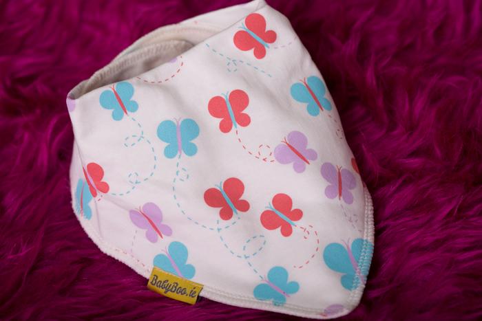 Cream fly fly butterfly organic cotton DribbleBoo bandana bib