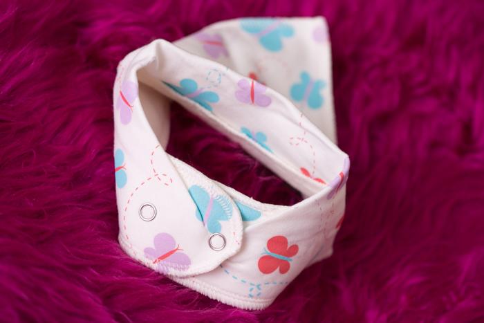 Cream fly fly butterfly organic cotton DribbleBoo bandana bib