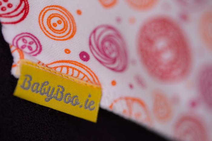 Pink buttons organic cotton DribbleBoo bandana bib