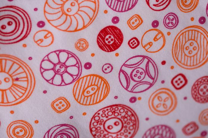 Pink buttons organic cotton DribbleBoo bandana bib