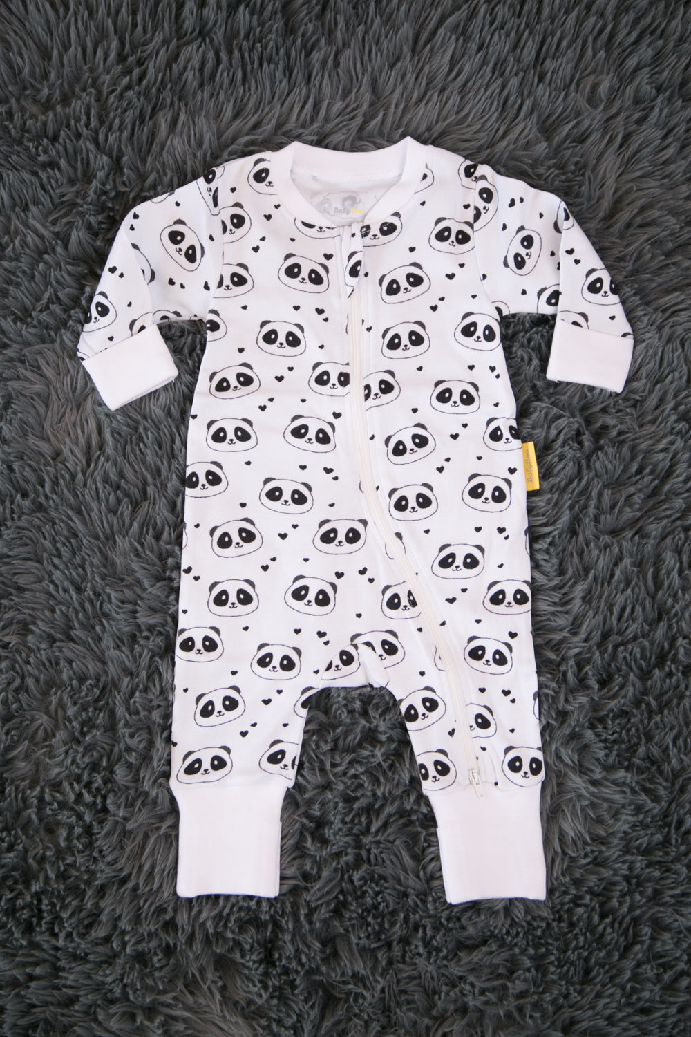 Panda love organic cotton ZippyBoo suit
