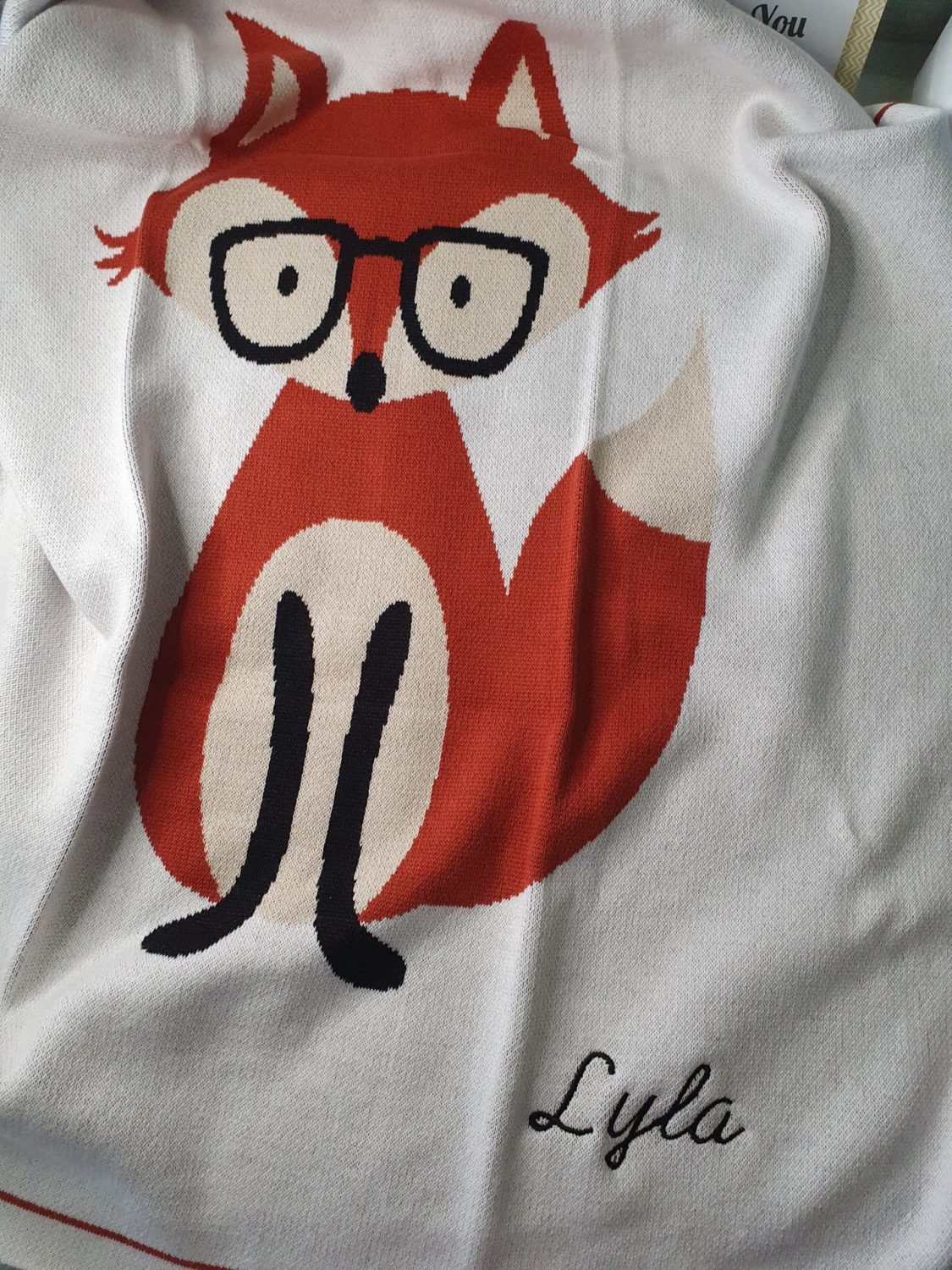 Organic cotton clever little fox BlankieBoo