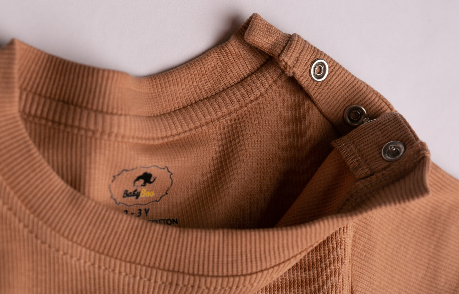 Caramel ribbed organic cotton loungewear set