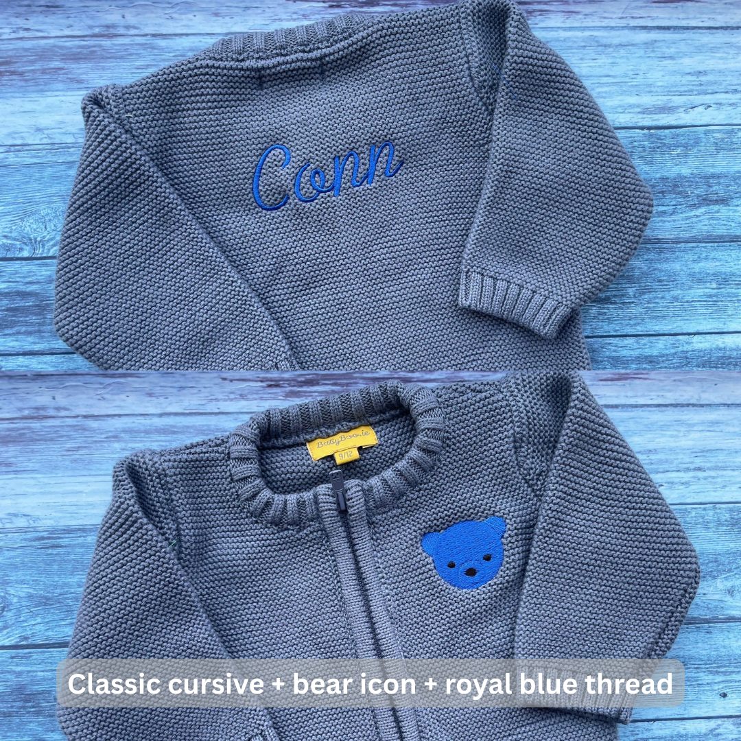 Indigo organic cotton zipped cardigan