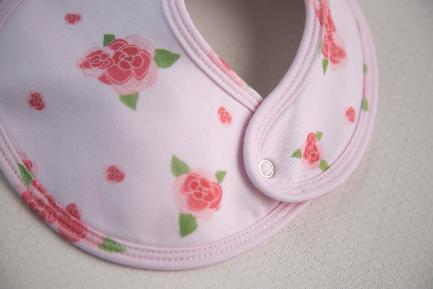 Roses organic cotton LittleBoo baby bib
