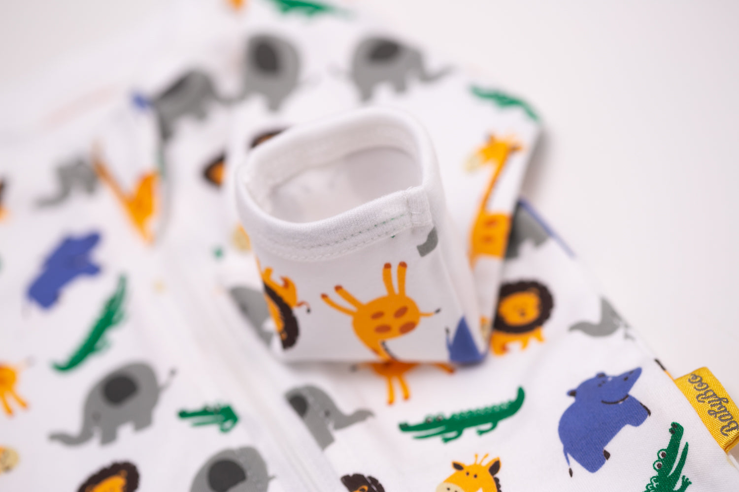Bright jungle print organic cotton ZippyBoo suit