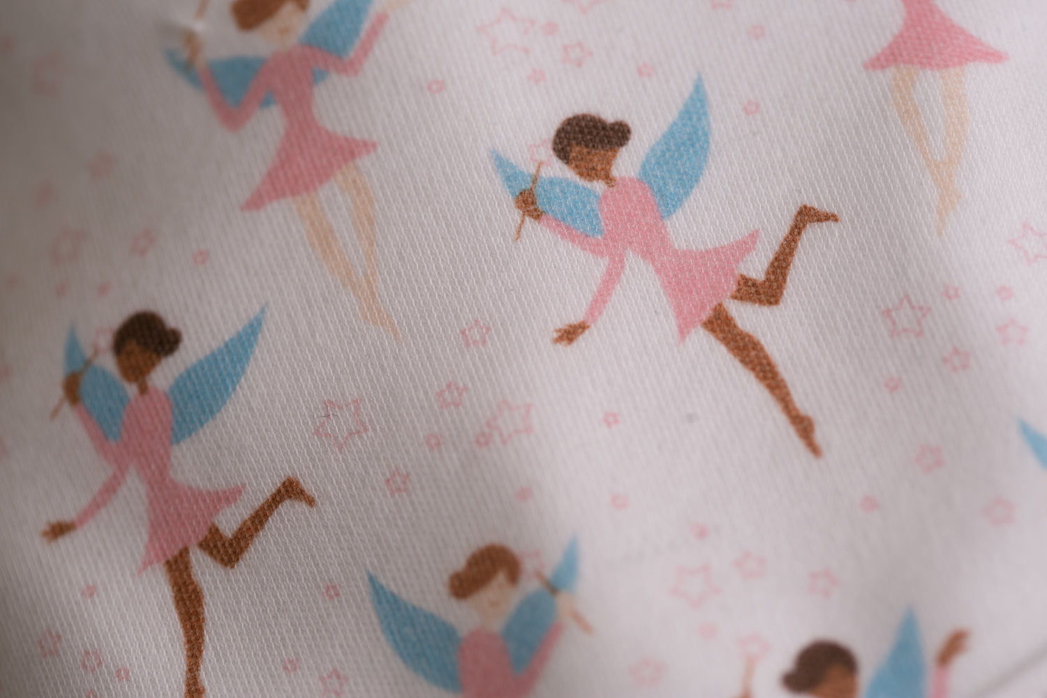 White dancing fairies organic cotton LittleBoo baby bib