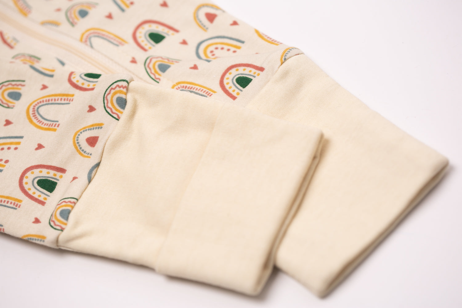 Boho Rainbows organic cotton ZippyBoo suit