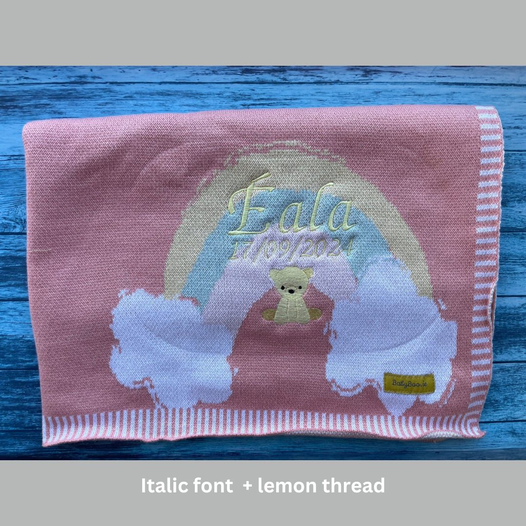 Organic cotton coral rainbows BlankieBoo