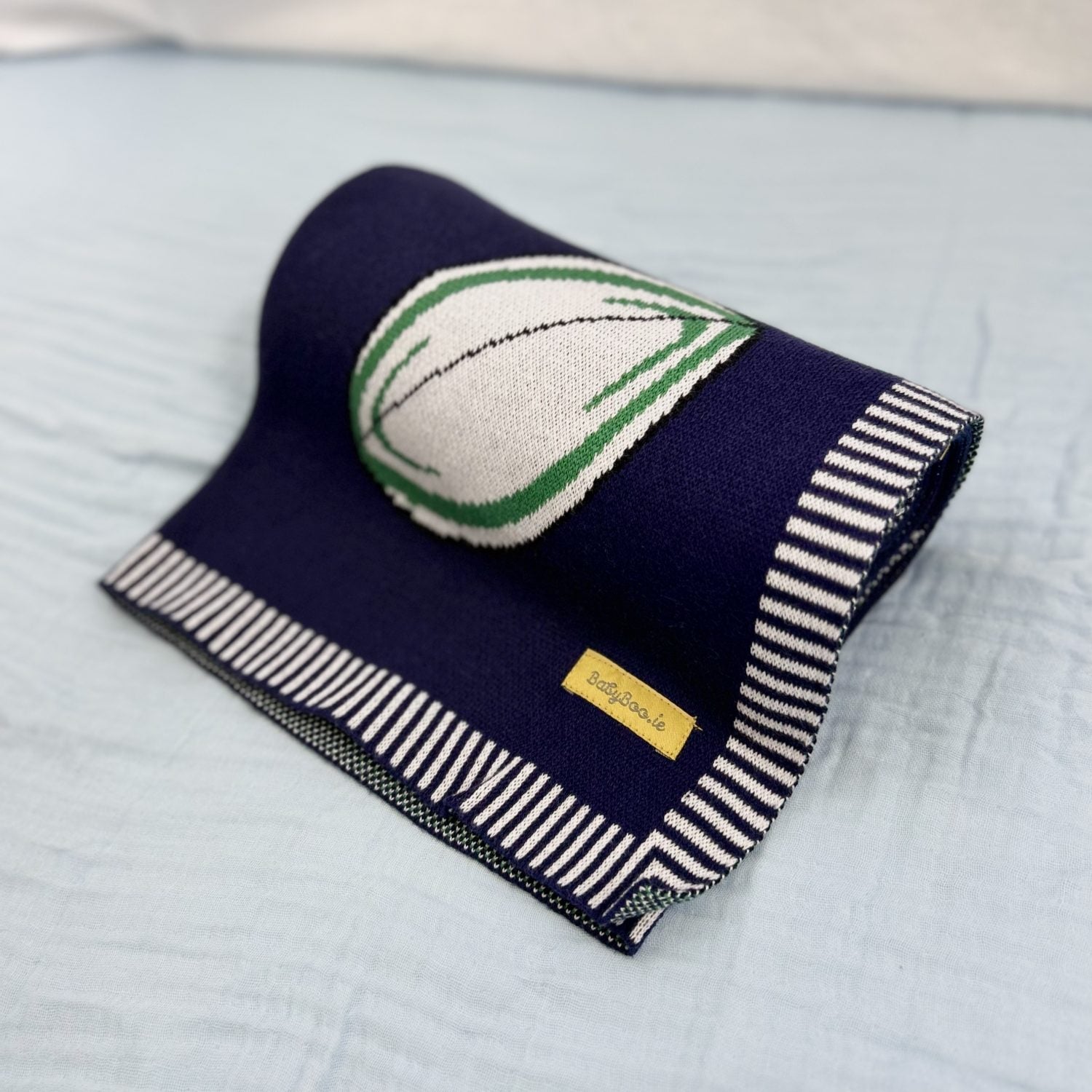 Organic cotton navy rugby BlankieBoo