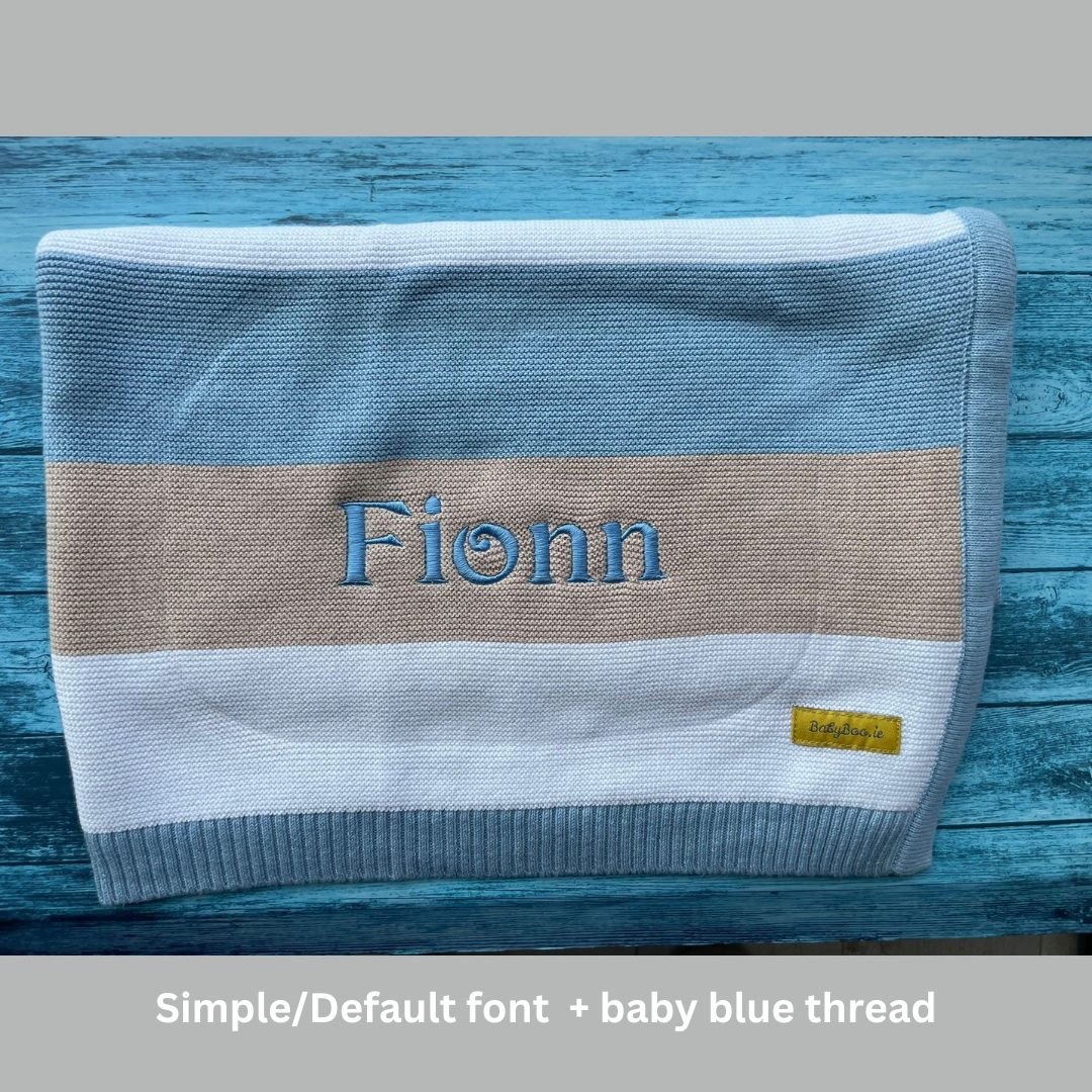 Organic cotton blue/taupe stripes BlankieBoo