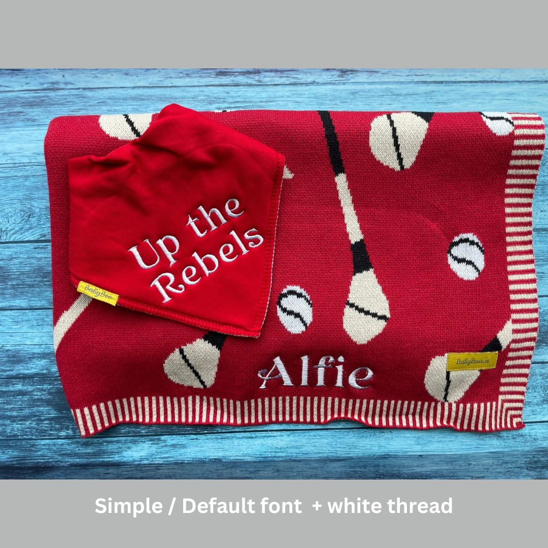 Red organic cotton GAA mad BlankieBoo
