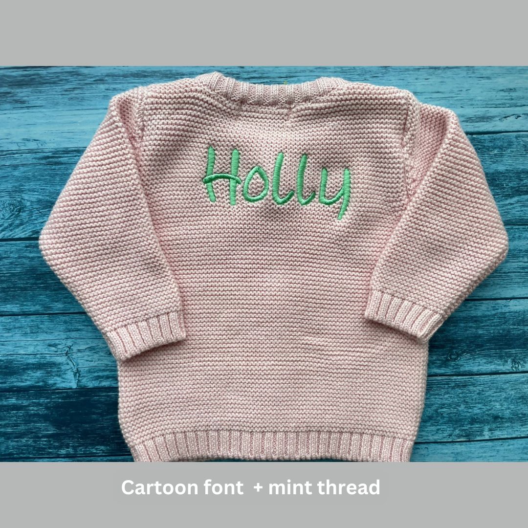 Baby pink organic cotton zipped cardigan