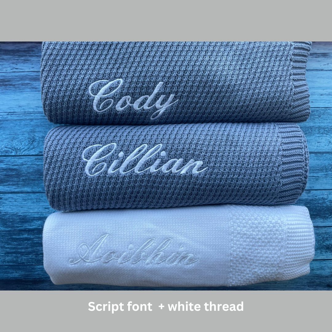 Blue organic cotton waffle style BlankieBoo