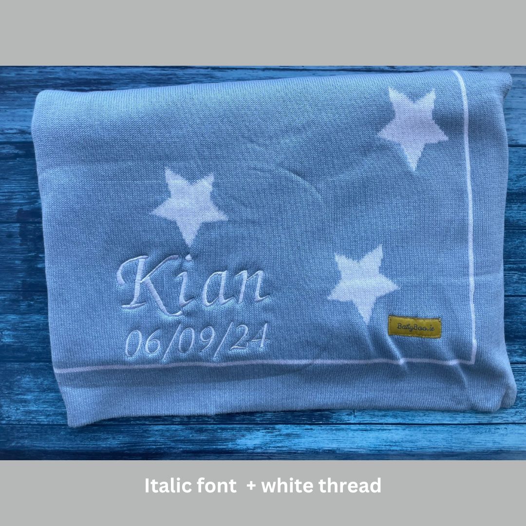 Organic cotton blue stars BlankieBoo