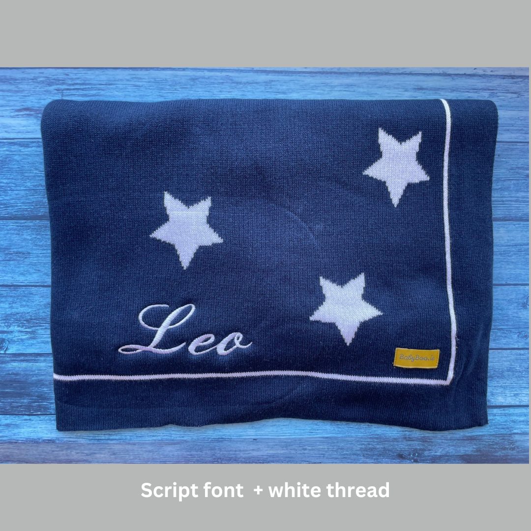 Organic cotton navy stars BlankieBoo