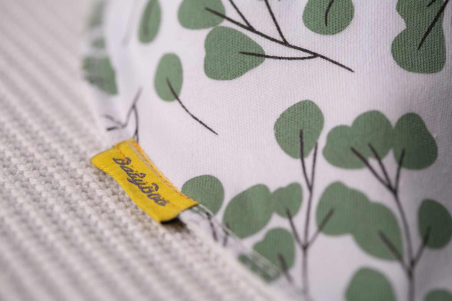 White Eucalyptus organic cotton DribbleBoo bandana bib