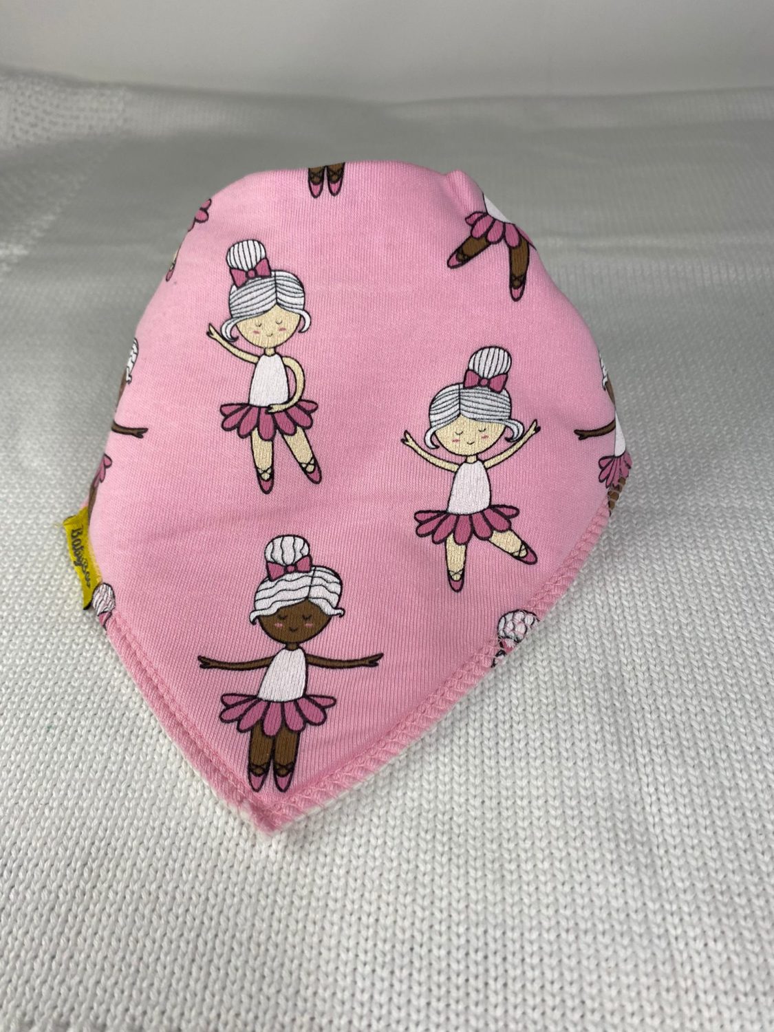 Pink ballerinas organic cotton DribbleBoo bandana bib