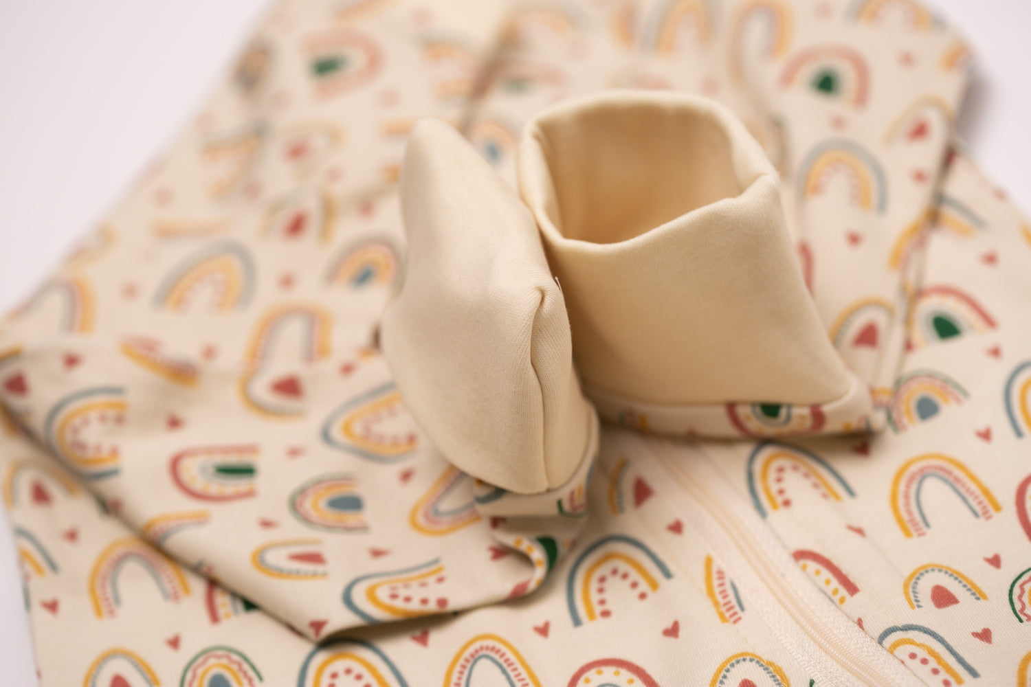 Boho Rainbows organic cotton ZippyBoo suit