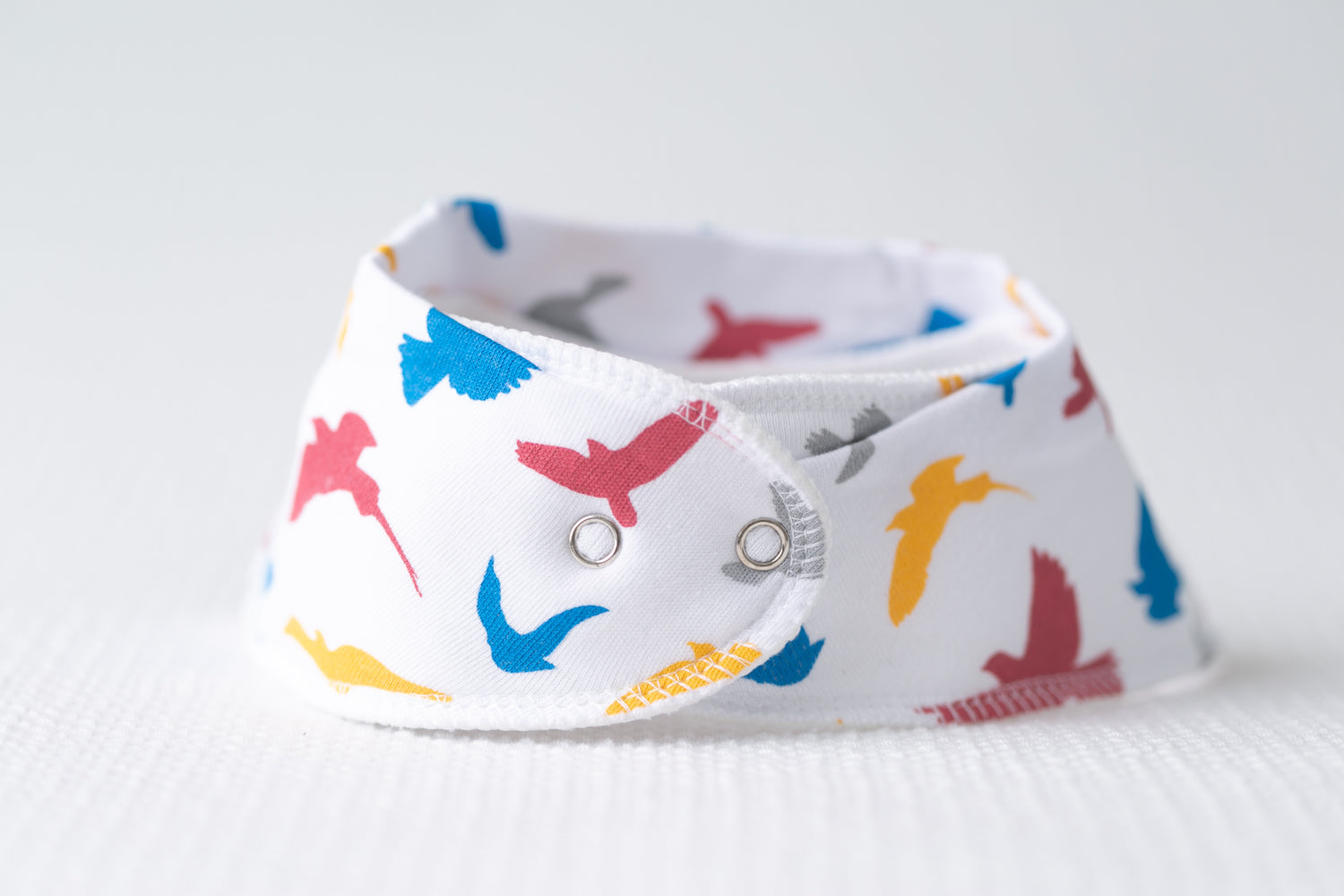 Colourful birds organic cotton DribbleBoo bandana bib