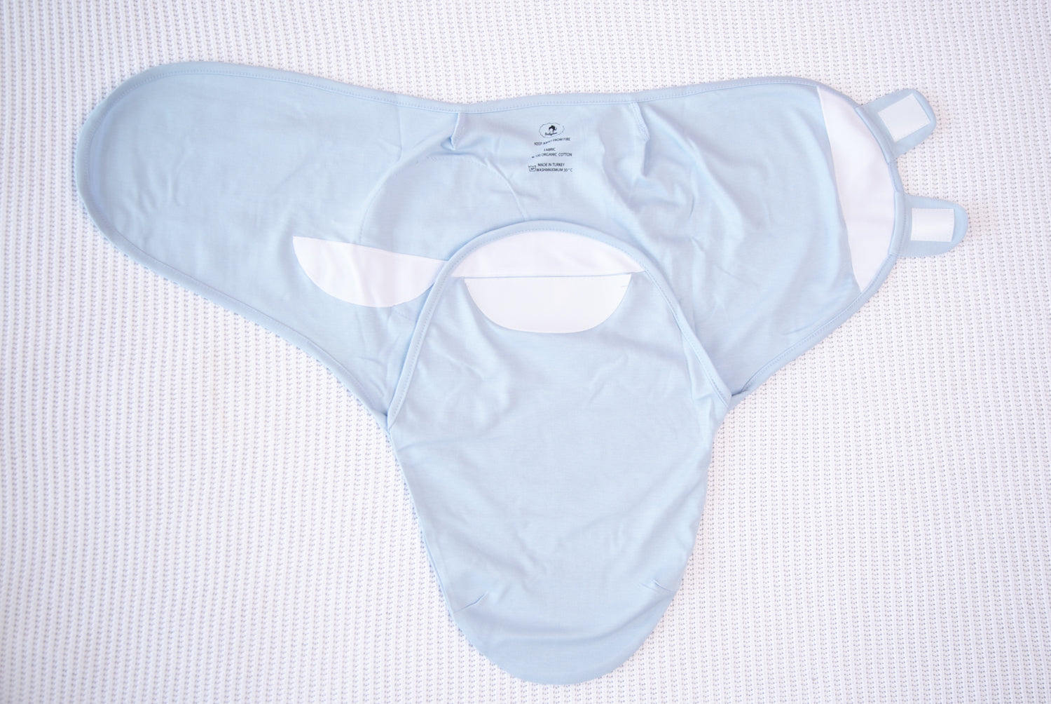 Personalised Baby blue organic cotton SwaddleBoo