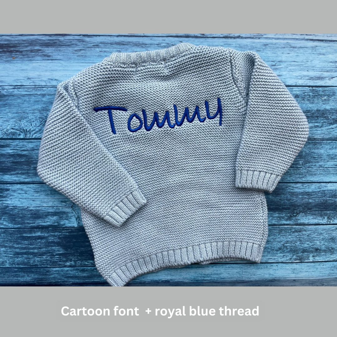 Baby blue organic cotton zipped cardigan