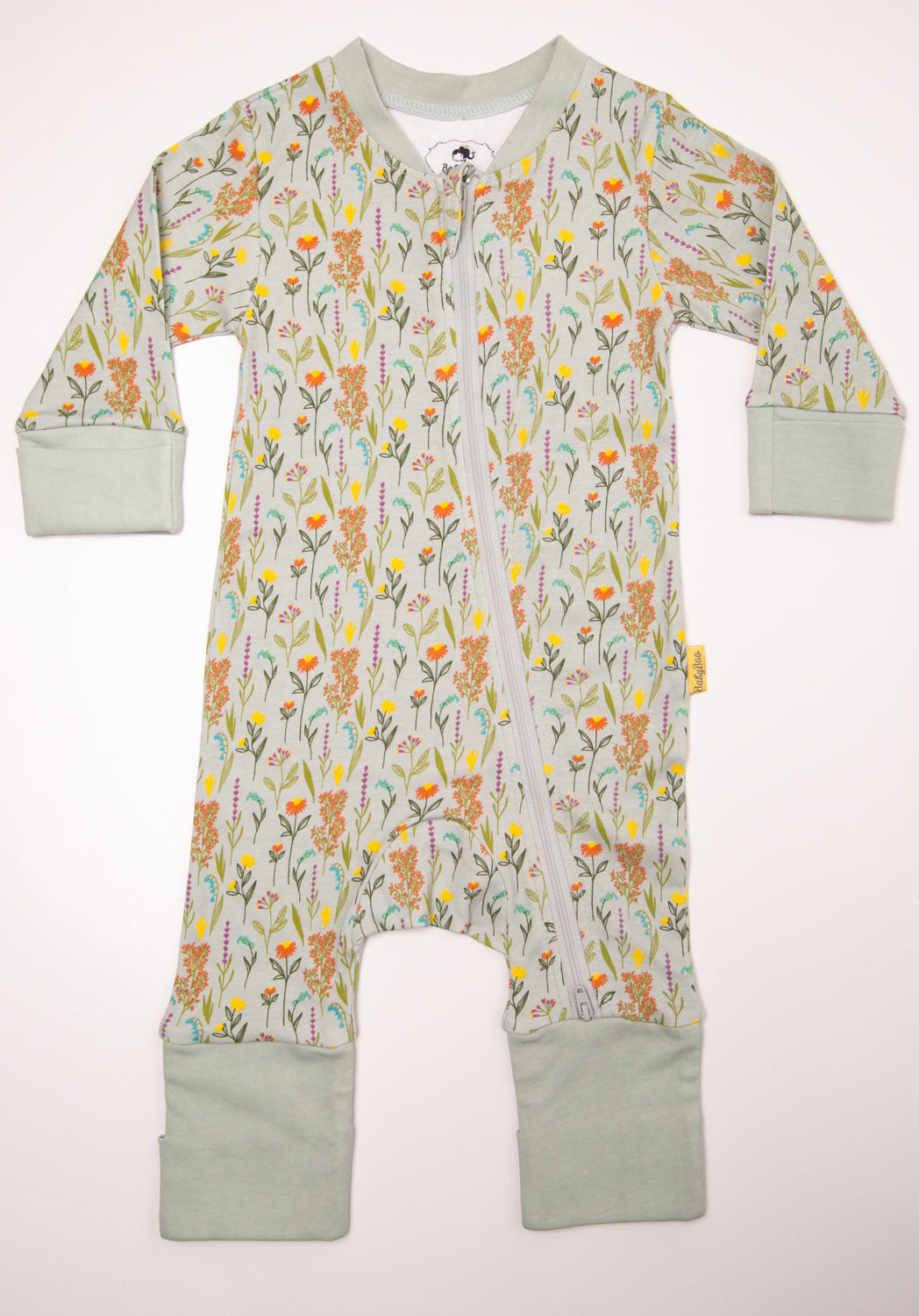 Wildflowers organic cotton ZippyBoo suit