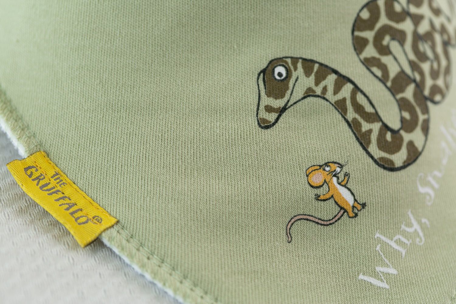 Why, Snake, hello! Organic cotton DribbleBoo bandana bib