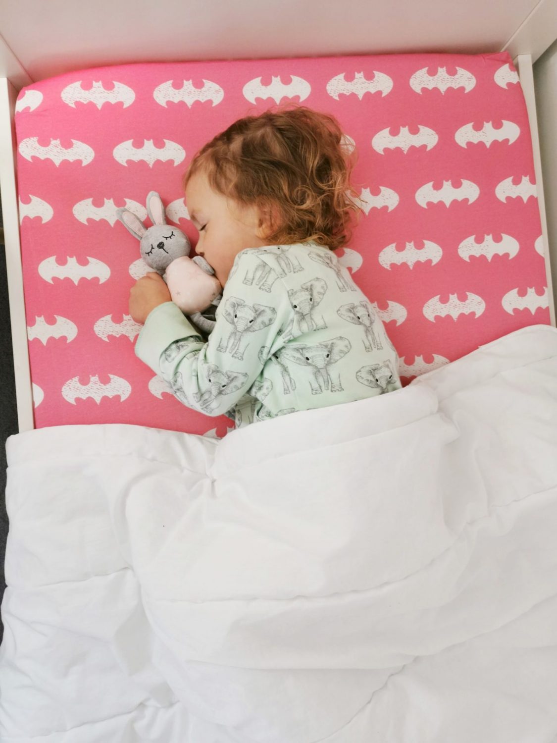 Pink batman organic cotton BeddyBoo fitted sheet