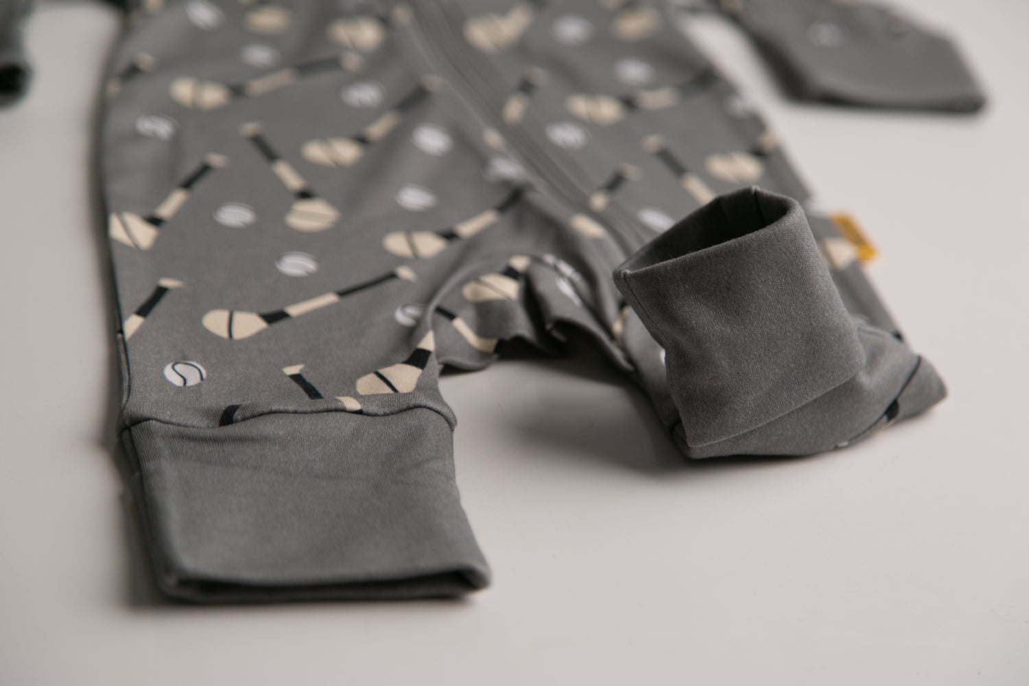 Grey GAA organic cotton ZippyBoo suit