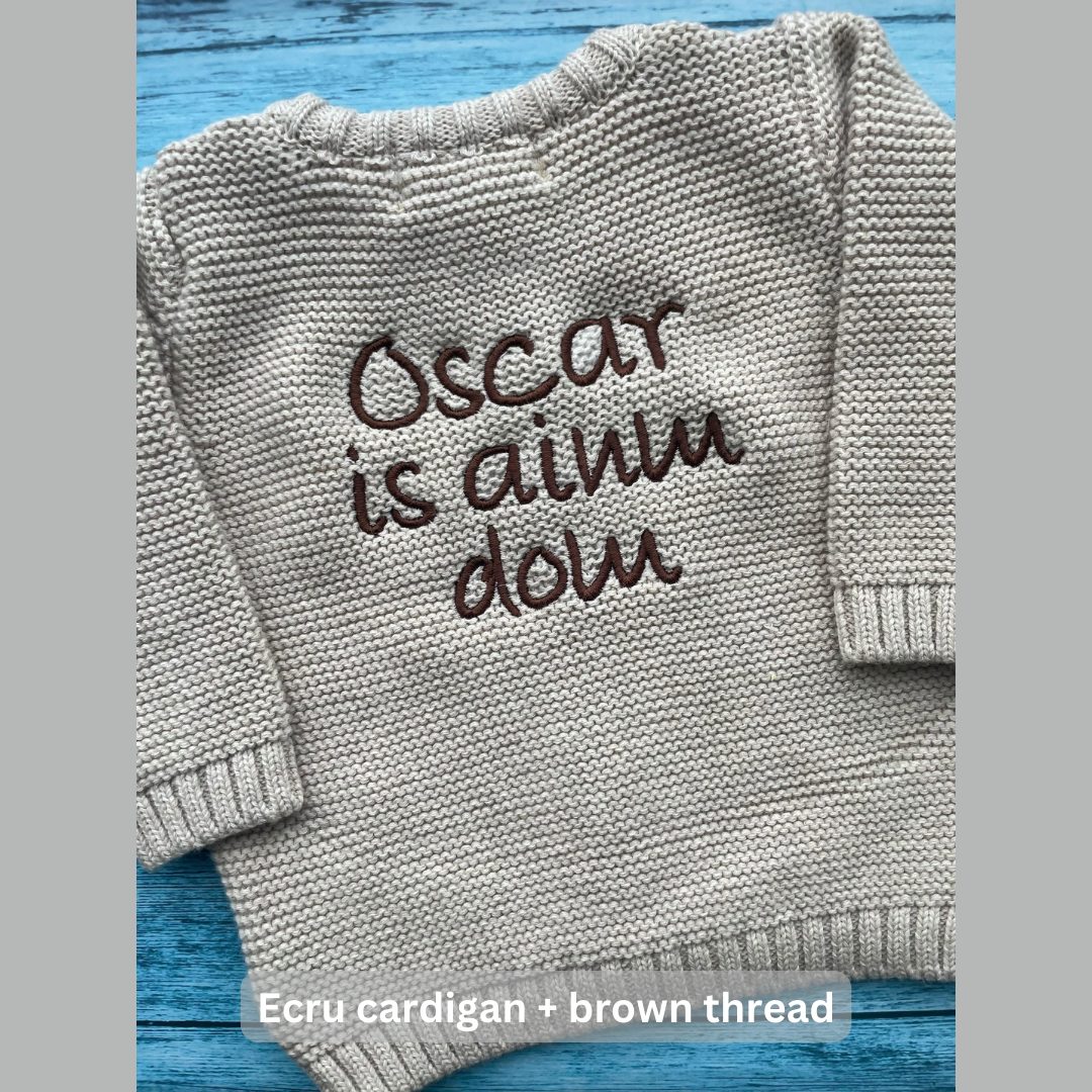 Name Irish organic cotton zipped cardigan