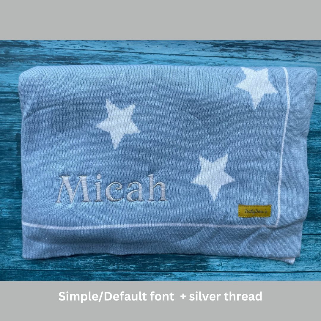 Organic cotton blue stars BlankieBoo