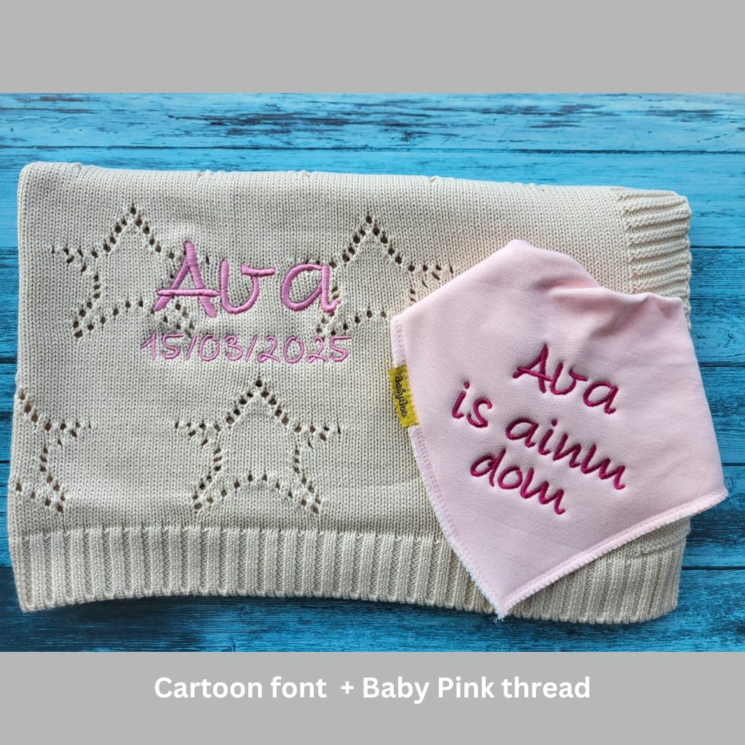 Cream organic cotton star style BlankieBoo