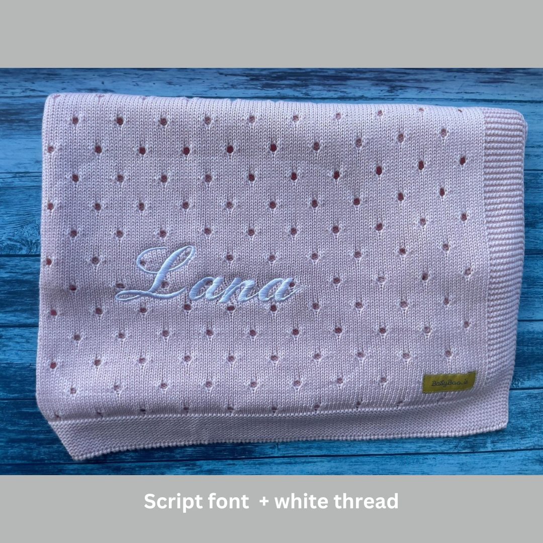 Organic cotton baby pink cellular BlankieBoo