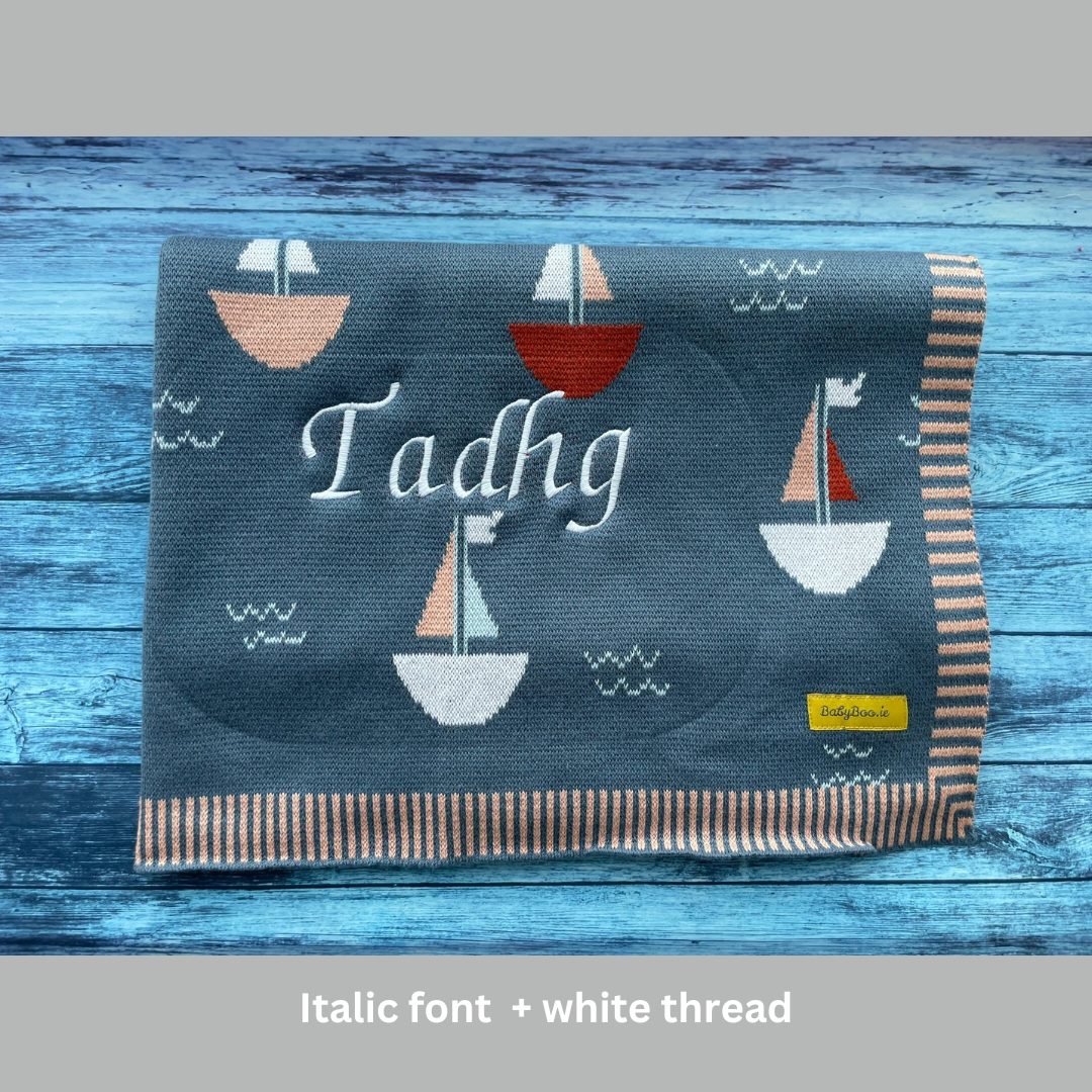 Organic cotton Summer sailboats BlankieBoo