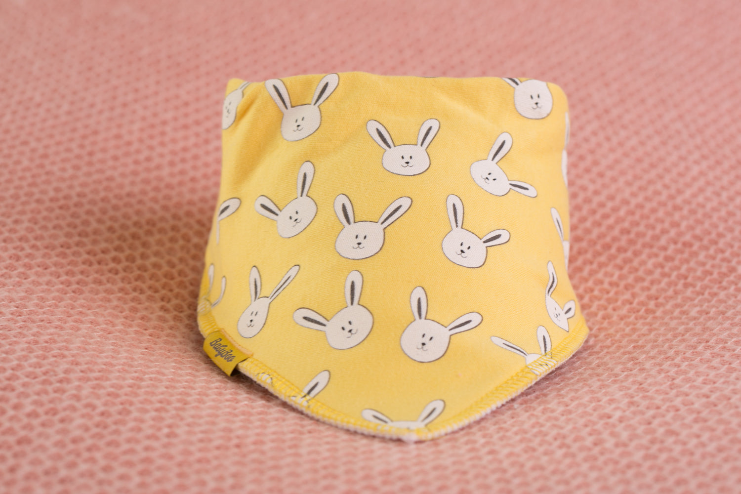 Lemon bunnies organic cotton DribbleBoo bandana bib