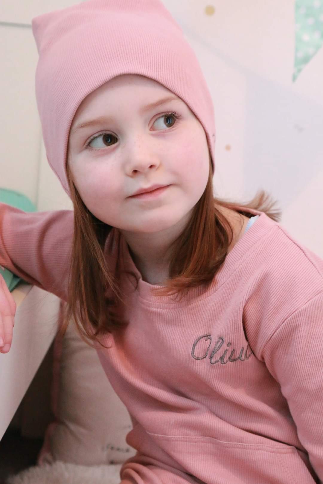 Just pink ribbed organic cotton BooBeanie hat