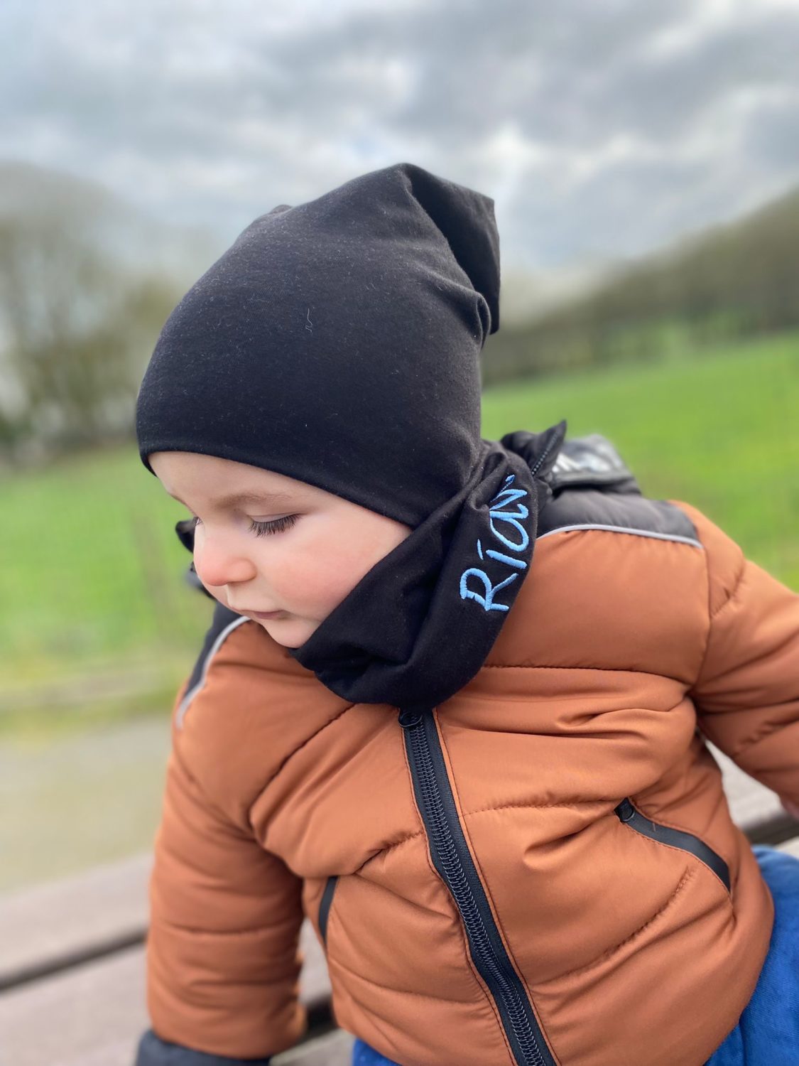 Just black organic cotton BooBeanie hat