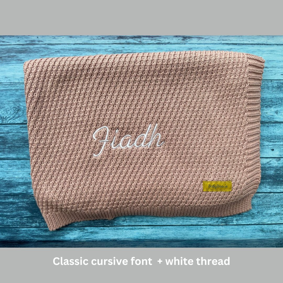 Blush organic cotton waffle style BlankieBoo