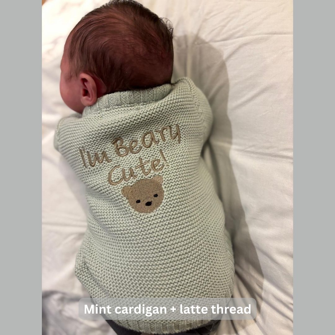 Beary cute organic cotton zipped cardigan
