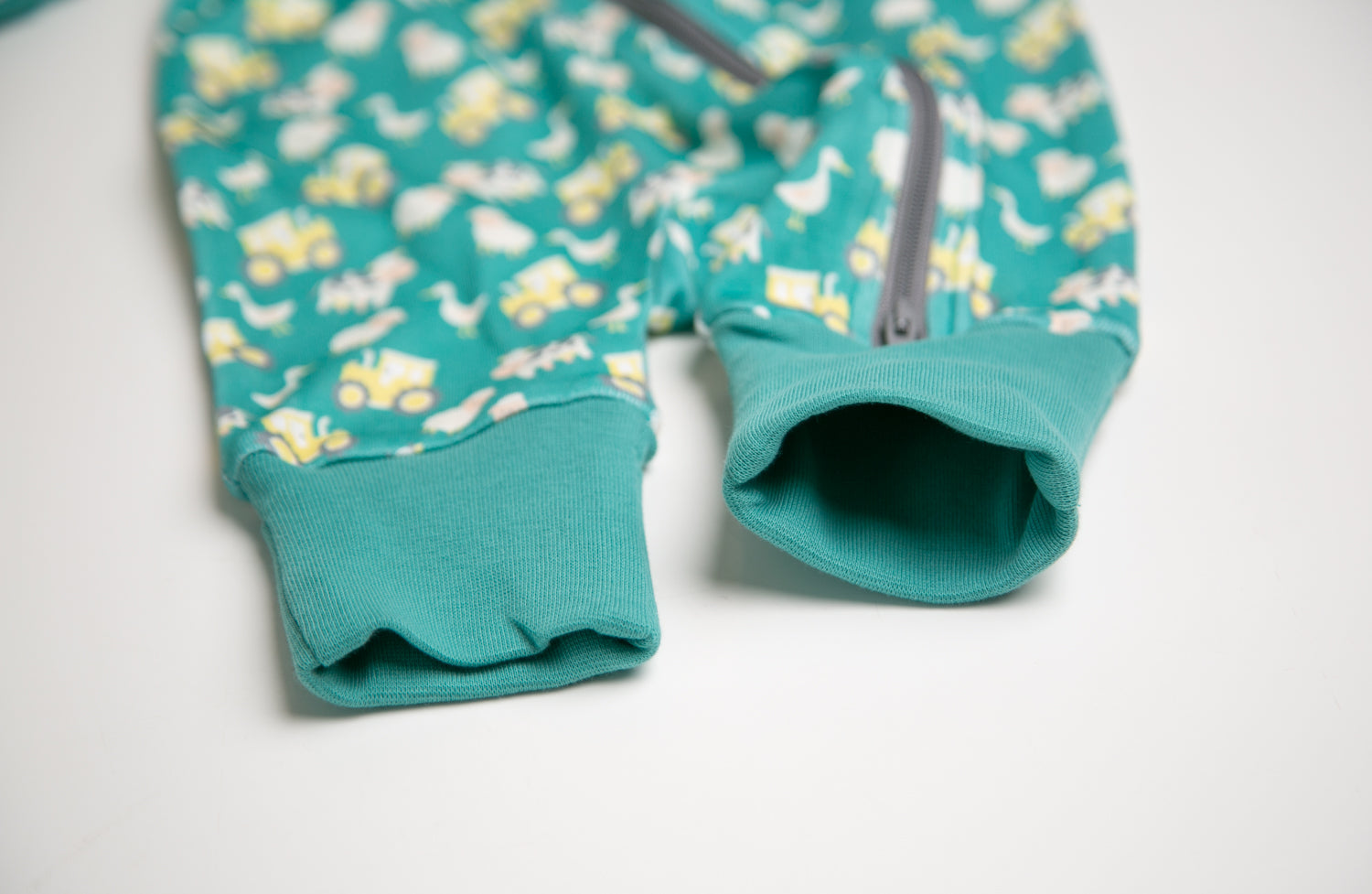 Jade Farmyard organic cotton ZippyBoo suit