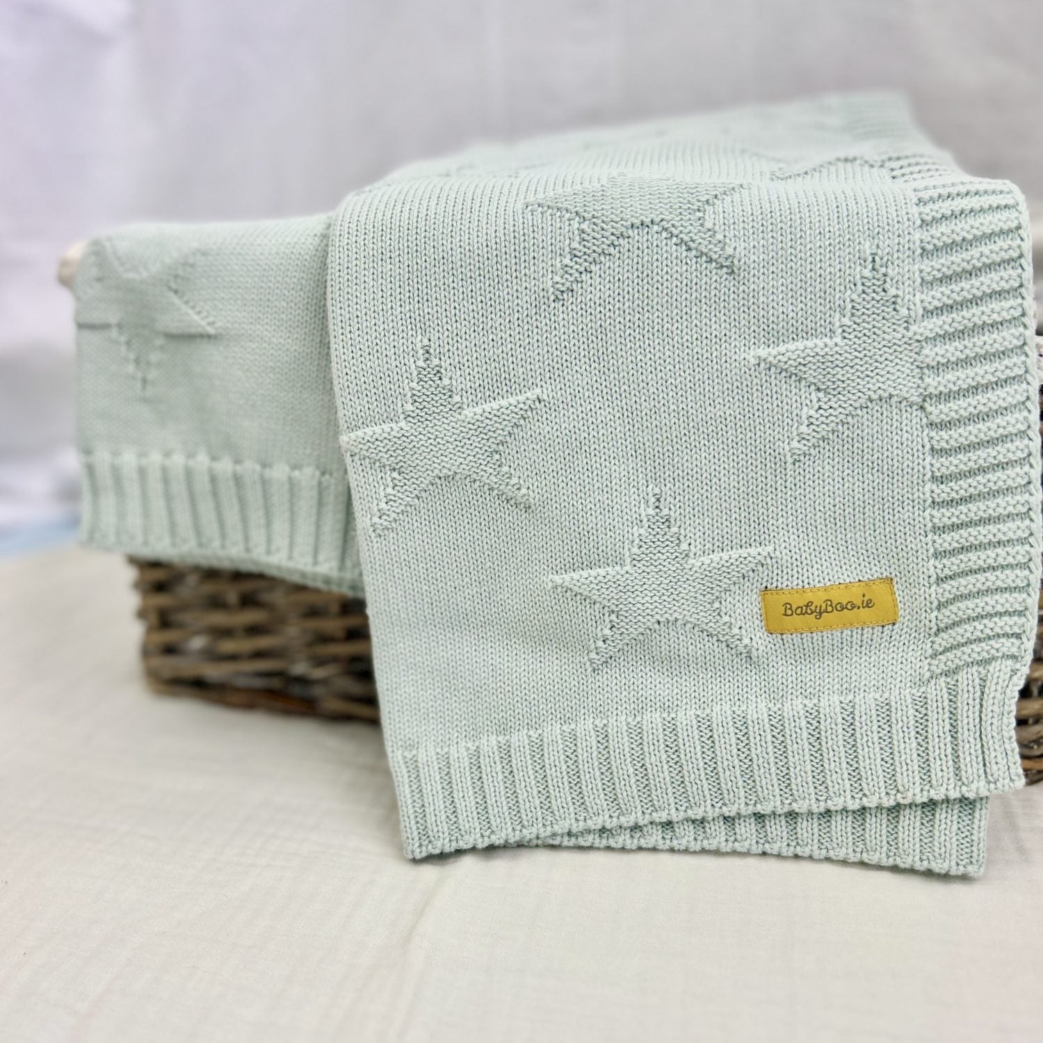 Large Cursive Personalised Organic Cotton BlankieBoo baby blanket