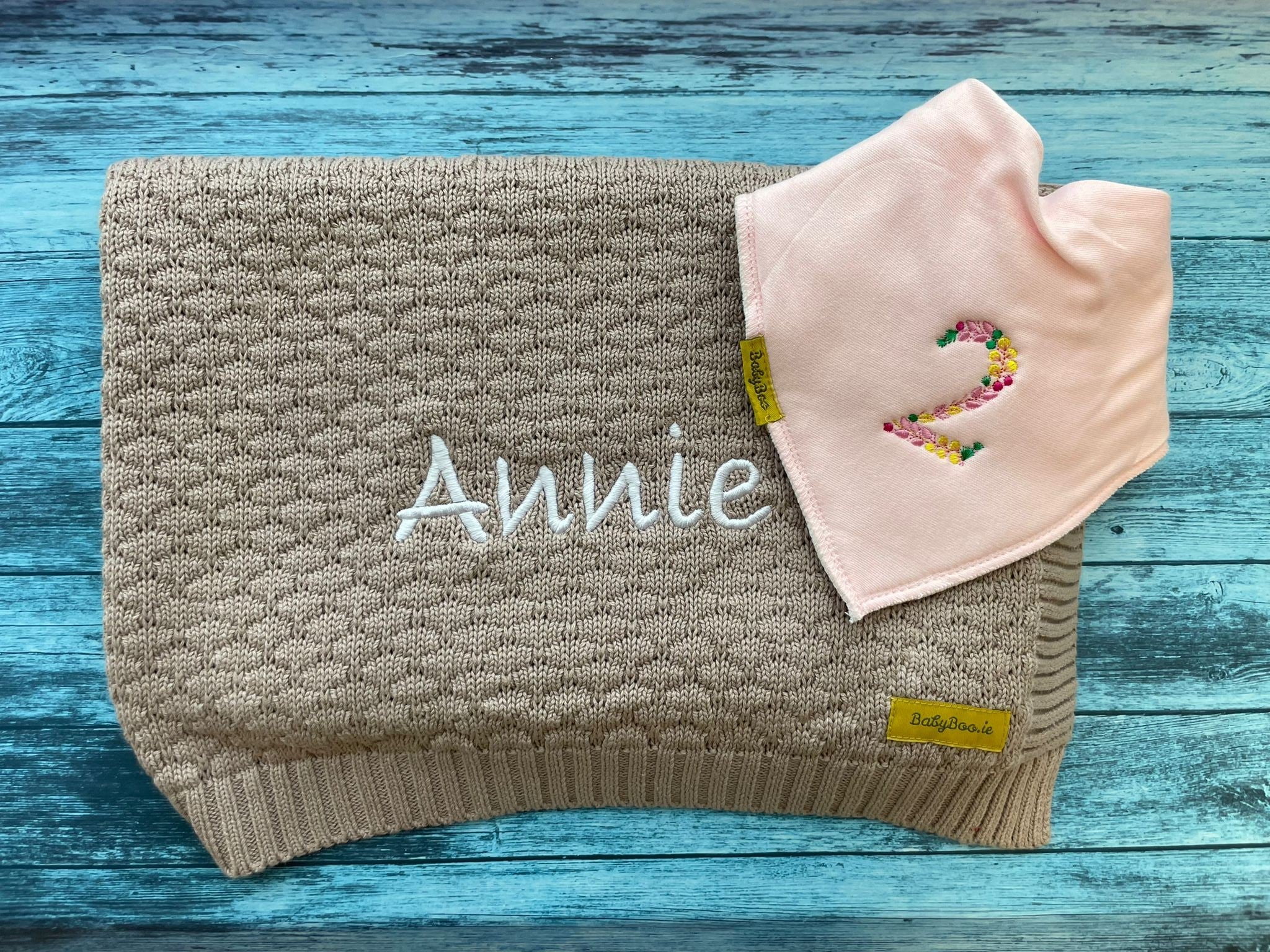 Stone organic cotton honeycomb style BlankieBoo