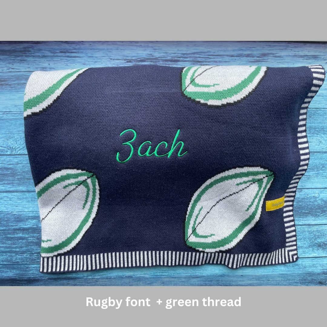Organic cotton navy rugby BlankieBoo