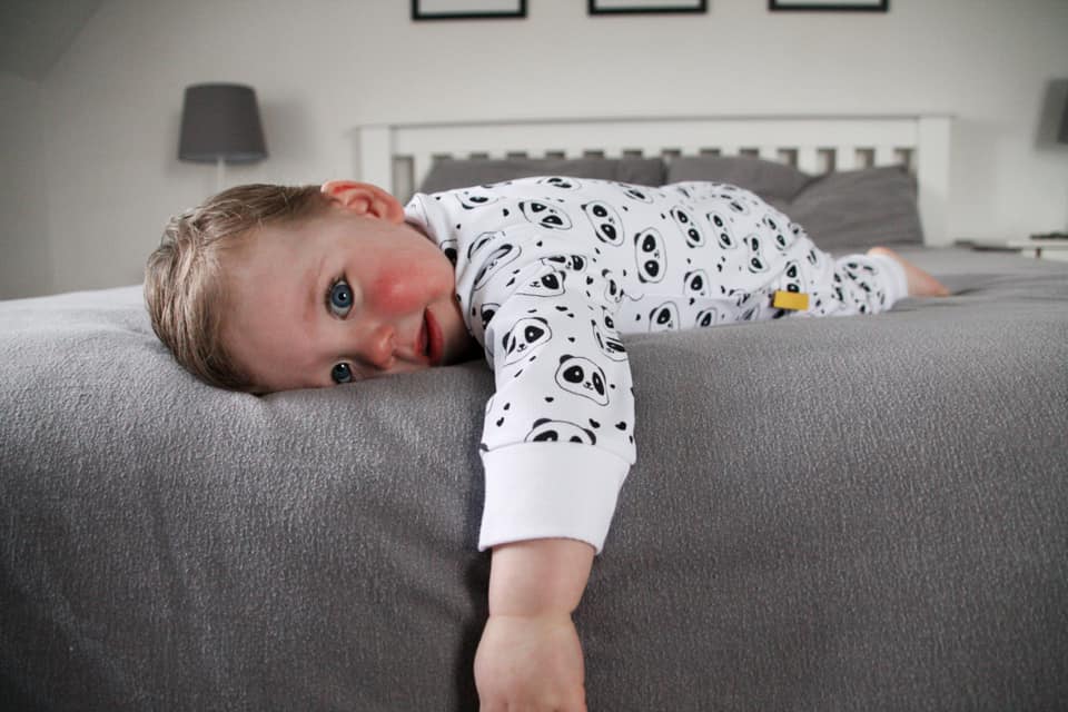 Panda love organic cotton ZippyBoo suit