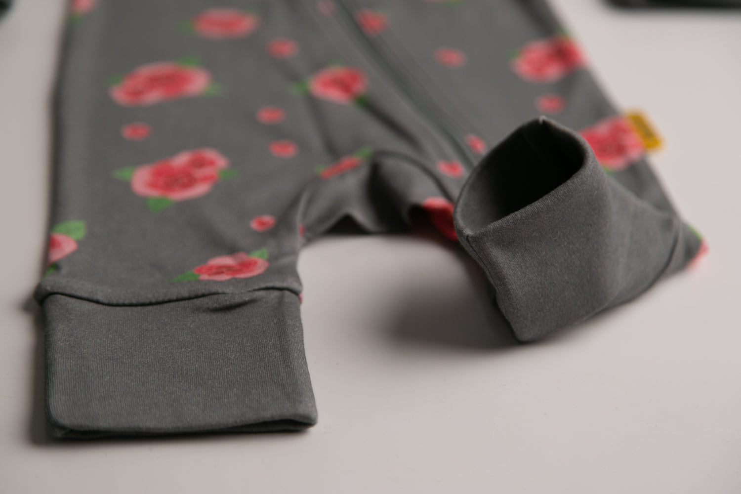 Grey roses organic cotton ZippyBoo suit